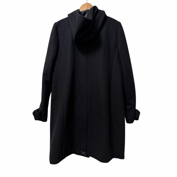 J Crew Womens Toggle Wool Blend Long Coat Size 14 Black Heavyweight Winter Coat - Picture 3 of 14